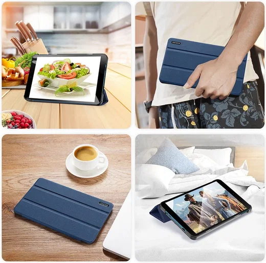 Dux Ducis Domo Series Nokia T10 Hoes Tri-Fold Book Case Blauw afbeelding 7