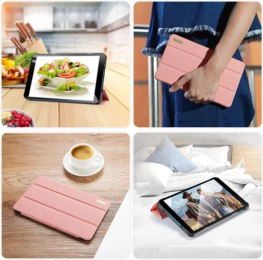 Dux Ducis Domo Series Nokia T10 Hoes Tri-Fold Book Case Roze afbeelding 7