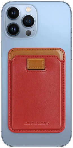 Dux Ducis Magnetische Wallet MagSafe Kaarthouder Kunstleer Rood afbeelding 1