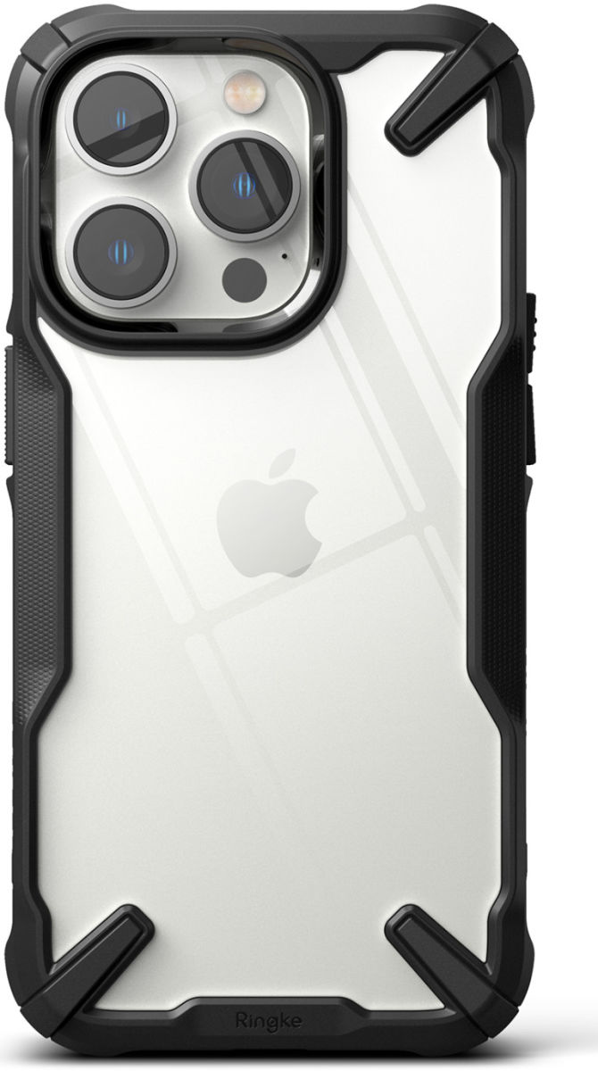 Ringke Fusion X iPhone 14 Pro Max Hoesje Back Cover Transparant Zwart afbeelding 1