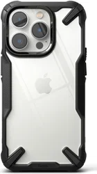 Ringke Fusion X iPhone 14 Pro Max Hoesje Back Cover Transparant Zwart afbeelding