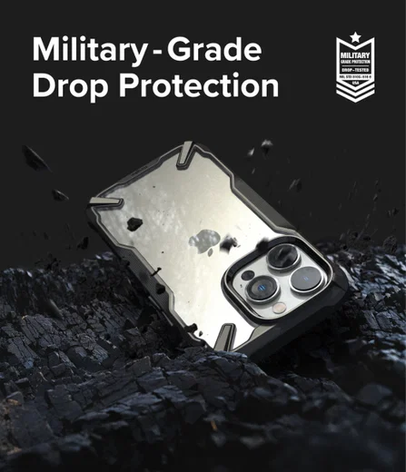 Ringke Fusion X iPhone 14 Pro Max Hoesje Back Cover Transparant Zwart afbeelding 5