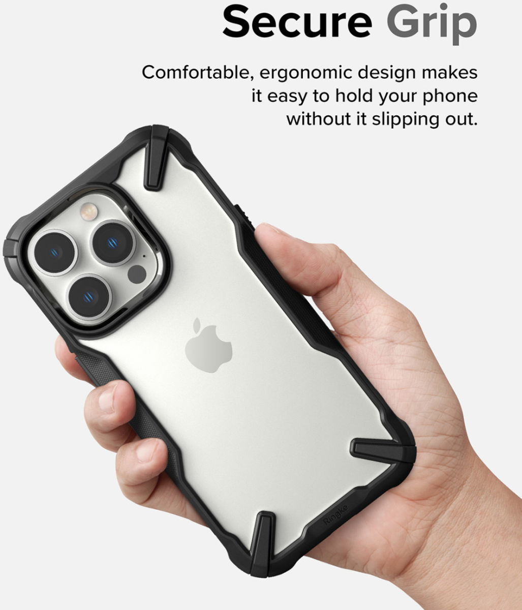 Ringke Fusion X iPhone 14 Pro Max Hoesje Back Cover Transparant Zwart afbeelding 6