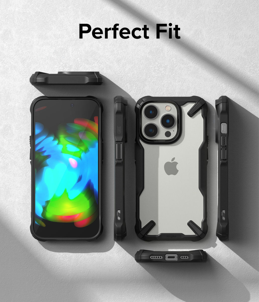Ringke Fusion X iPhone 14 Pro Max Hoesje Back Cover Transparant Zwart afbeelding 9