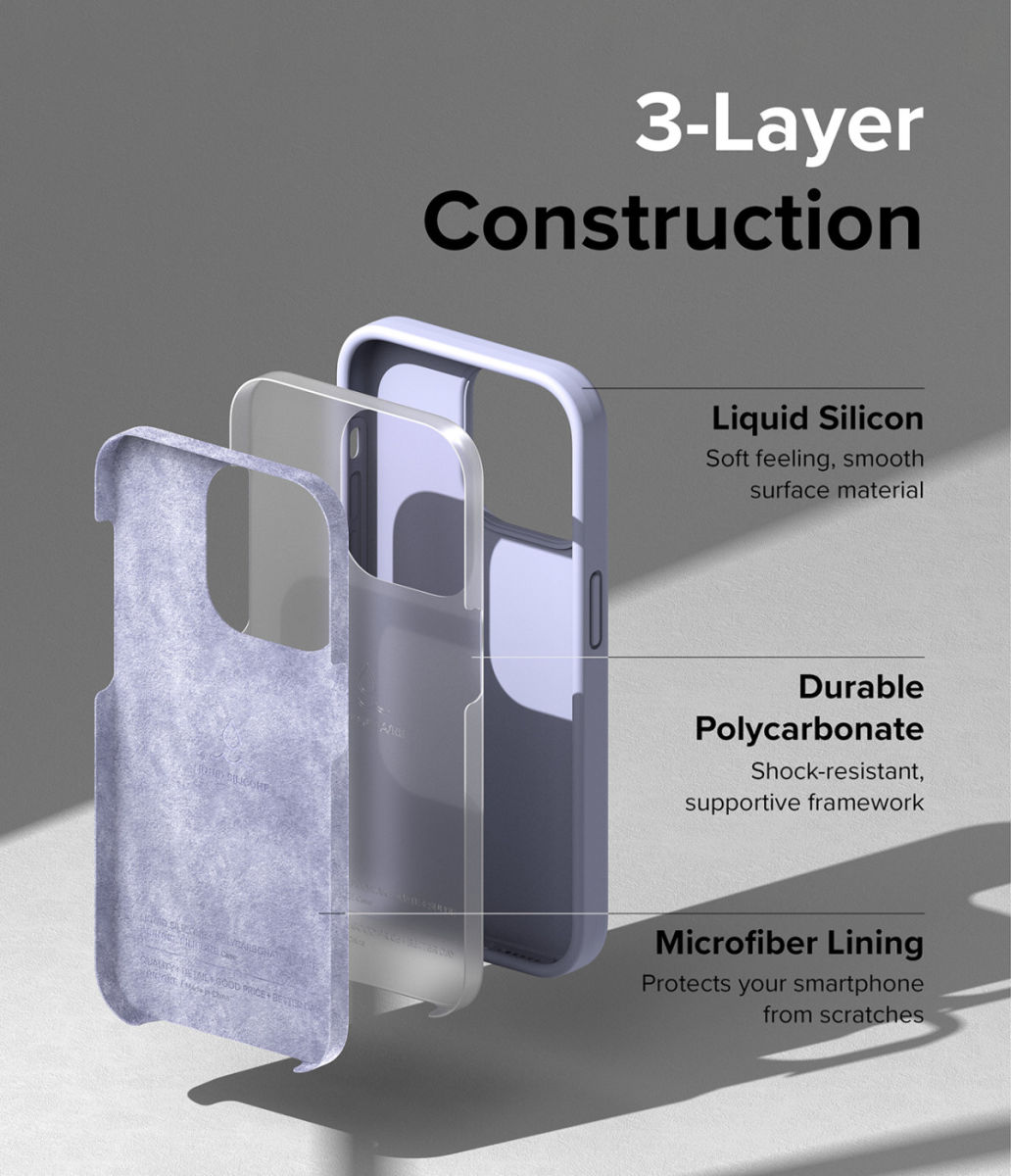 Ringke Silicone Apple iPhone 14 Pro Hoesje Back Cover Paars afbeelding 7
