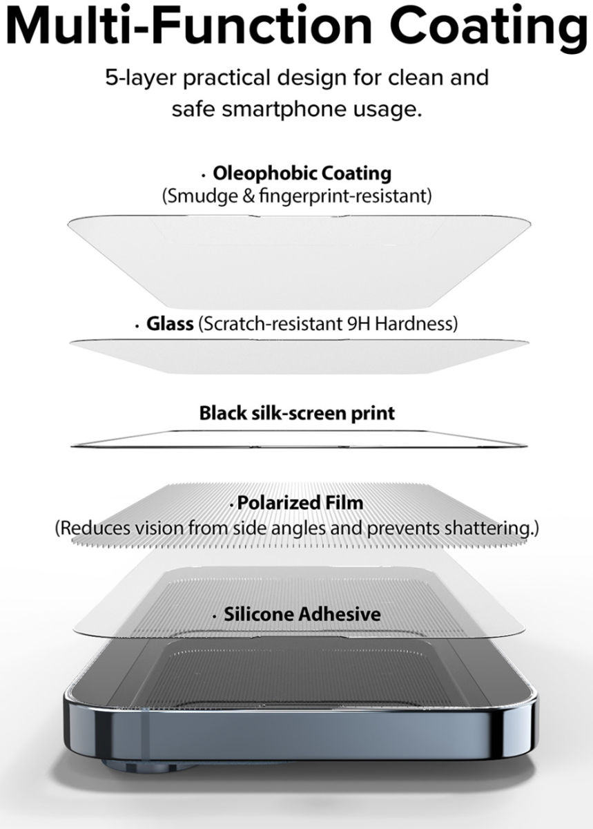 Ringke Apple iPhone 14 Plus Screen Protector Privacy Tempered Glass 9H afbeelding 8