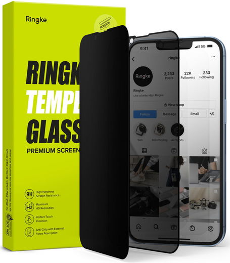 Ringke Apple iPhone 14 Plus Screen Protector Privacy Tempered Glass 9H afbeelding 14
