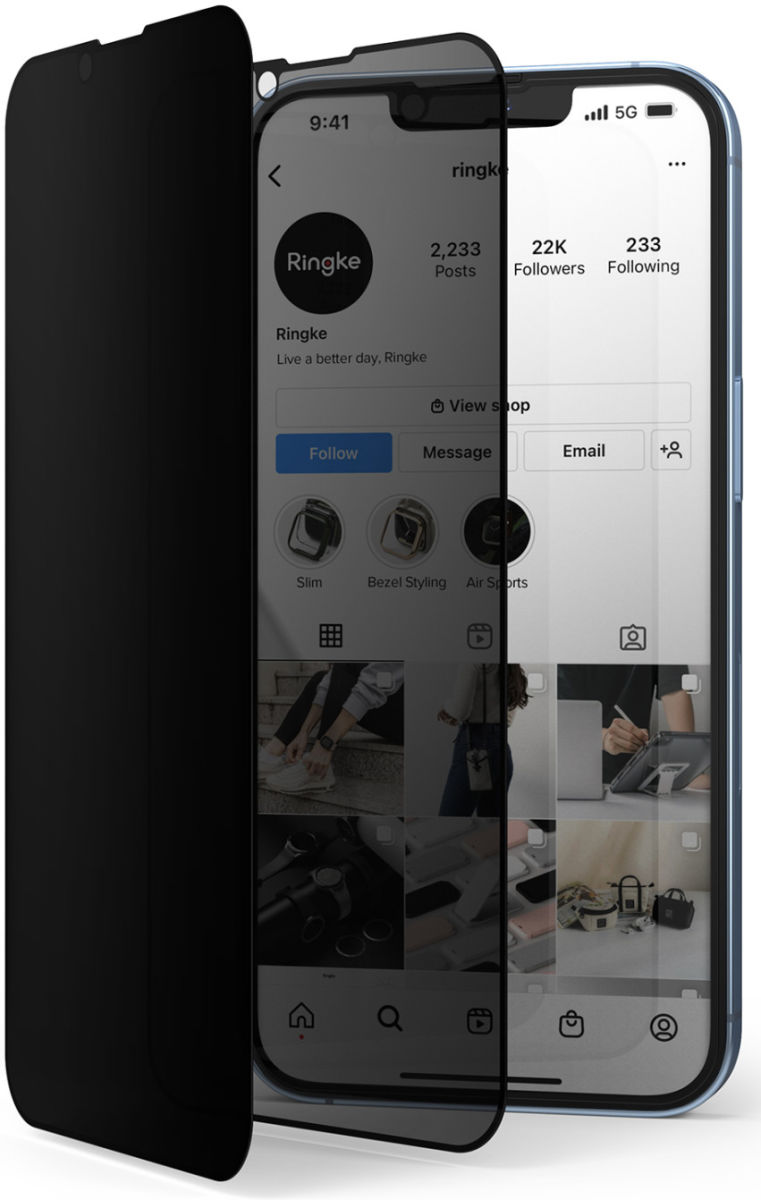 Ringke Apple iPhone 14 Plus Screen Protector Privacy Tempered Glass 9H afbeelding 3