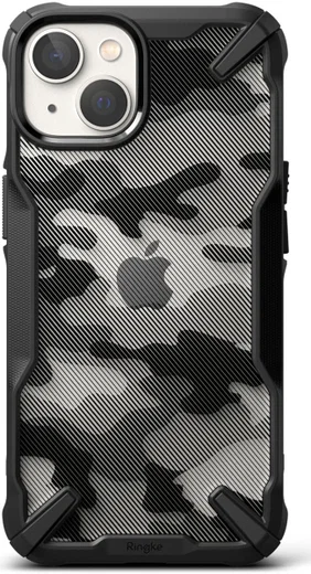 Ringke Fusion X Apple iPhone 14 Hoesje Back Cover Camo Zwart afbeelding 4