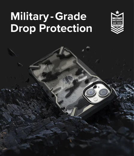 Ringke Fusion X Apple iPhone 14 Hoesje Back Cover Camo Zwart afbeelding 5