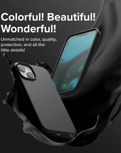 Ringke Silicone Apple iPhone 14 Hoesje Back Cover Zwart afbeelding 8