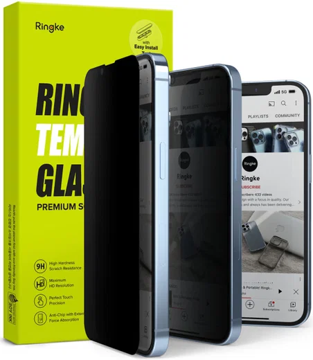 Ringke Apple iPhone 14 Screen Protector Privacy Tempered Glass 9H afbeelding 1