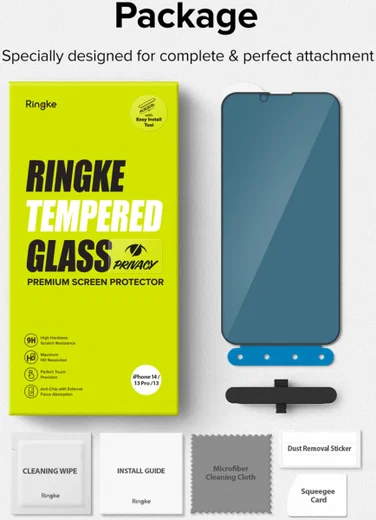 Ringke Apple iPhone 14 Screen Protector Privacy Tempered Glass 9H afbeelding 14