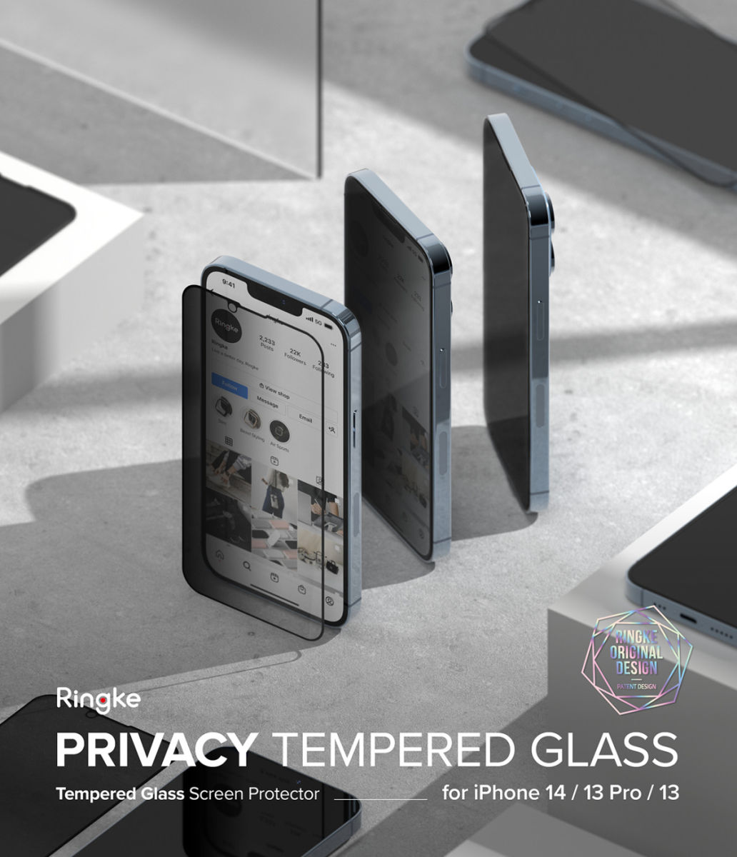Ringke Apple iPhone 14 Screen Protector Privacy Tempered Glass 9H afbeelding 18