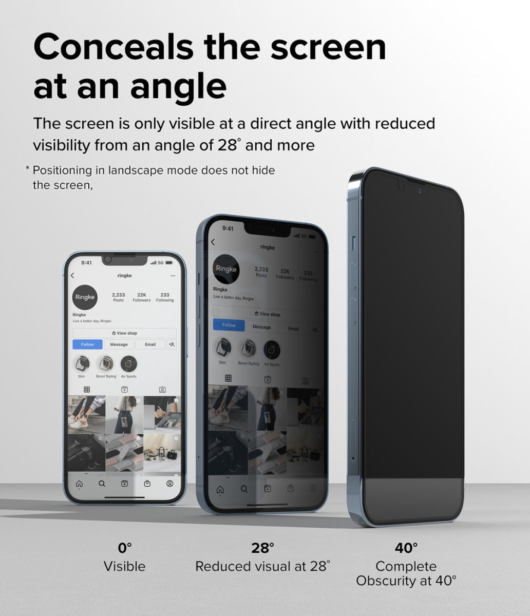Ringke Apple iPhone 14 Screen Protector Privacy Tempered Glass 9H afbeelding 4