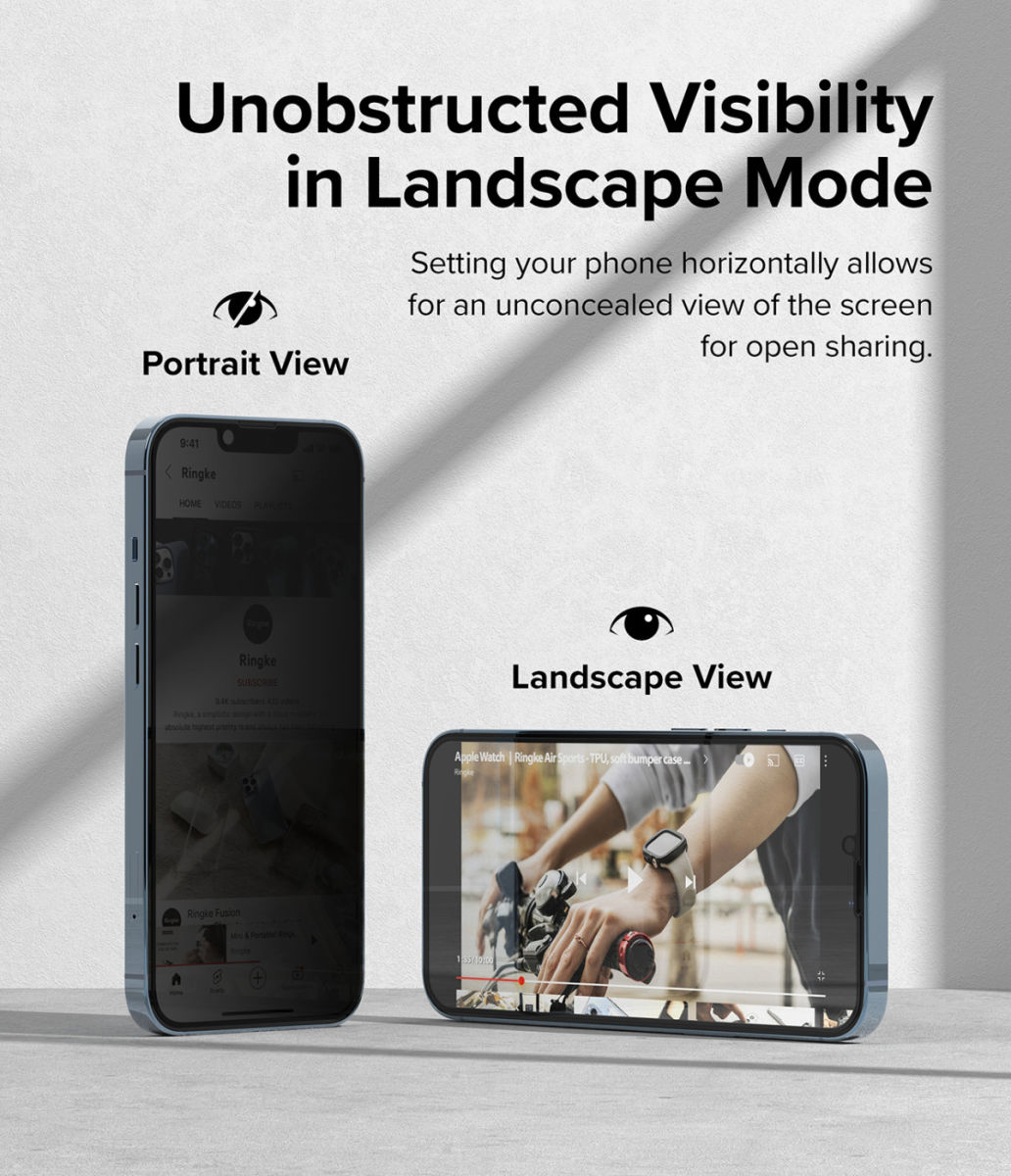 Ringke Apple iPhone 14 Screen Protector Privacy Tempered Glass 9H afbeelding 7