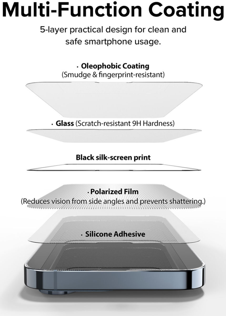 Ringke Apple iPhone 14 Screen Protector Privacy Tempered Glass 9H afbeelding 8