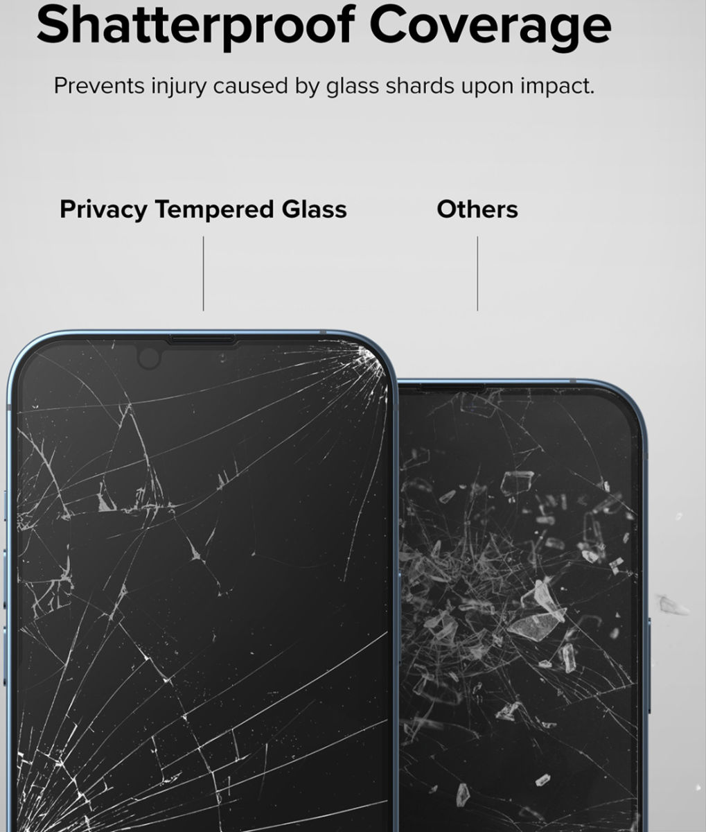 Ringke Apple iPhone 14 Screen Protector Privacy Tempered Glass 9H afbeelding 12