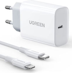 UGREEN Snellader 20W PD + USB-C naar Lightning Kabel MFi 3A 1M Wit afbeelding