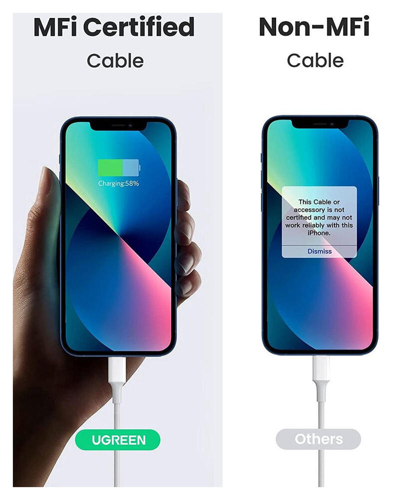 UGREEN Snellader 20W PD + USB-C naar Lightning Kabel MFi 3A 1M Zwart afbeelding 4