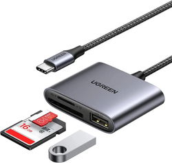 UGREEN USB-C Card Reader met SD/TF Kaartlezer en USB-A 2.0 afbeelding