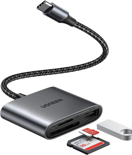UGREEN USB-C Card Reader met SD/TF Kaartlezer en USB-A 2.0 afbeelding 2