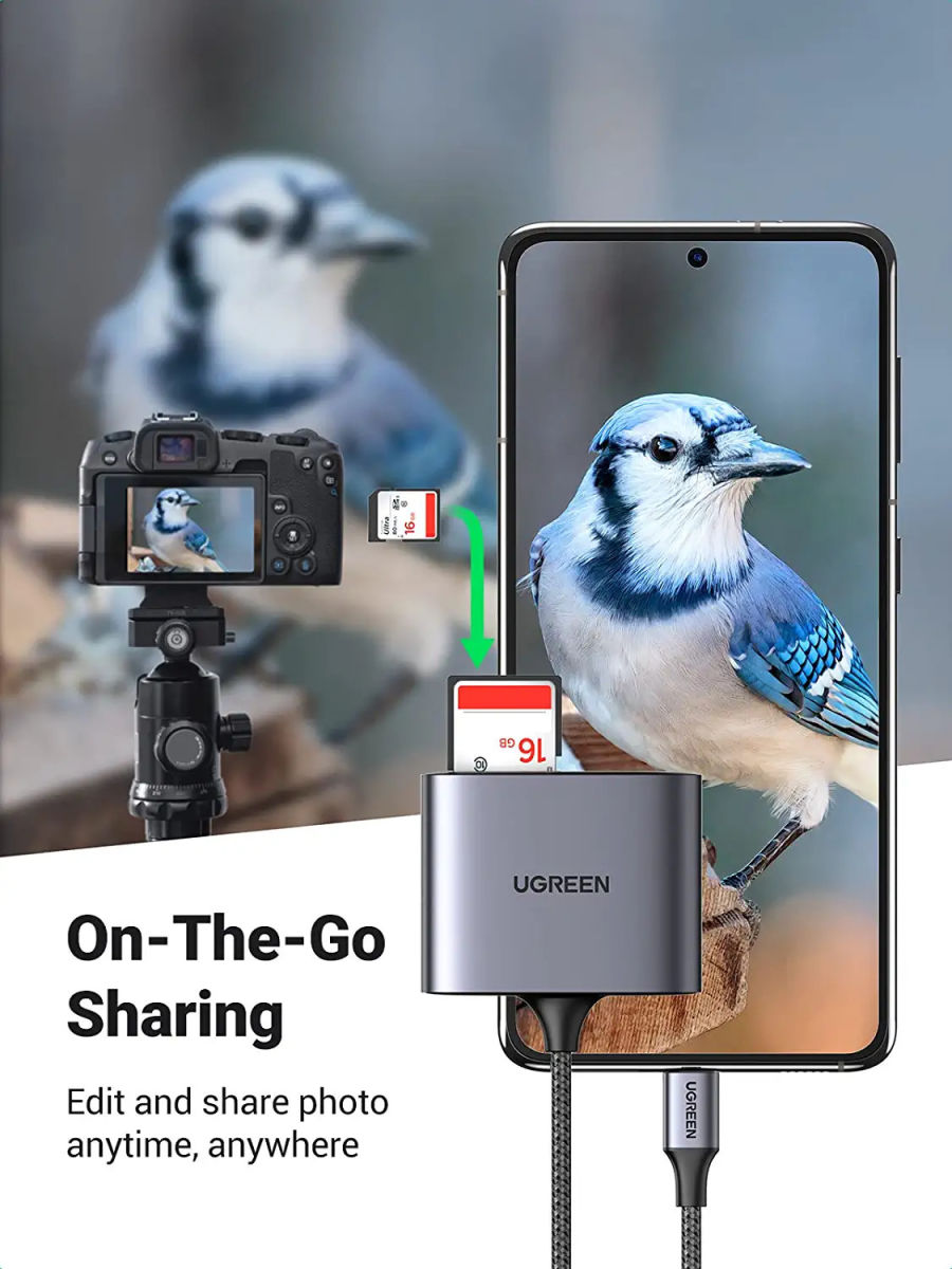 UGREEN USB-C Card Reader met SD/TF Kaartlezer en USB-A 2.0 afbeelding 6