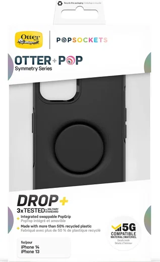OtterBox Otter + Pop Symmetry Apple iPhone 14 Hoesje Zwart afbeelding 5
