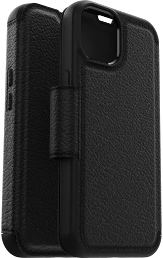 OtterBox Strada Apple iPhone 14 Hoesje Echt Leer Book Case Zwart afbeelding 2