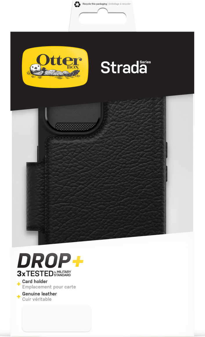 OtterBox Strada Apple iPhone 14 Hoesje Echt Leer Book Case Zwart afbeelding 7
