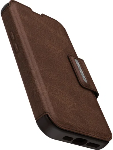 OtterBox Strada Apple iPhone 14 Hoesje Echt Leer Book Case Bruin afbeelding 6