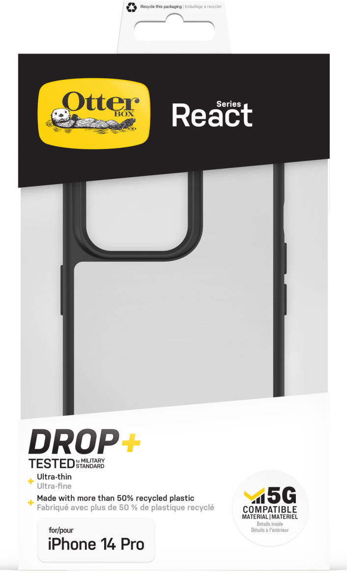 OtterBox React Apple iPhone 14 Pro Hoesje Back Cover Transparant Zwart afbeelding 10