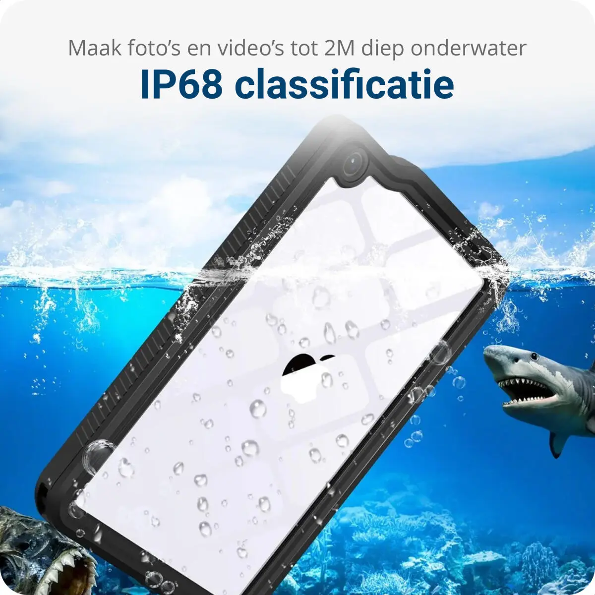 Apple iPad Mini 7 / 6 Hoes Waterdicht Full Protect Cover IP68 Zwart afbeelding 3