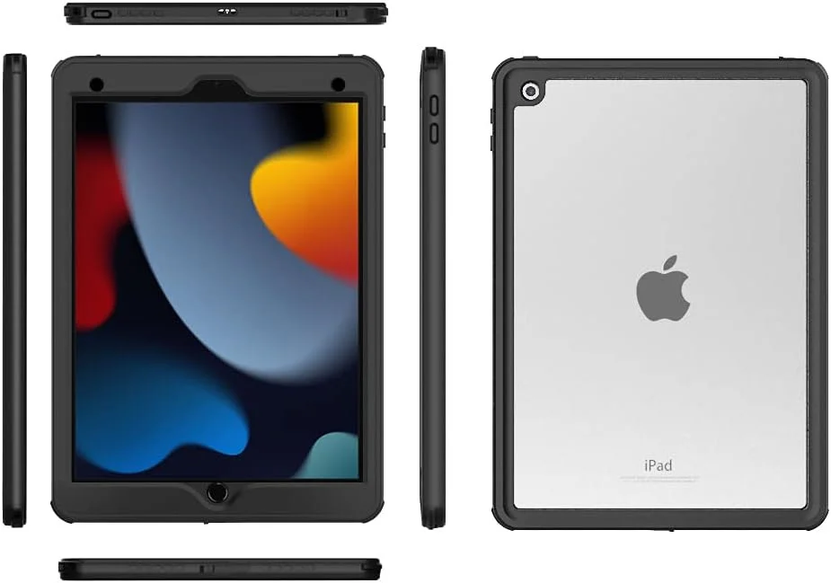 Apple iPad 10.2 (2019/2020/2021) Hoes Waterdicht Full Protect Zwart afbeelding 7
