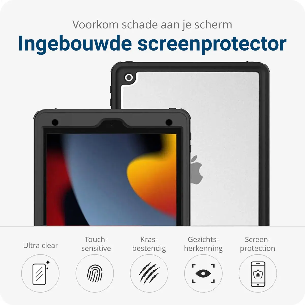 Apple iPad 10.2 (2019/2020/2021) Hoes Waterdicht Full Protect Zwart afbeelding 4