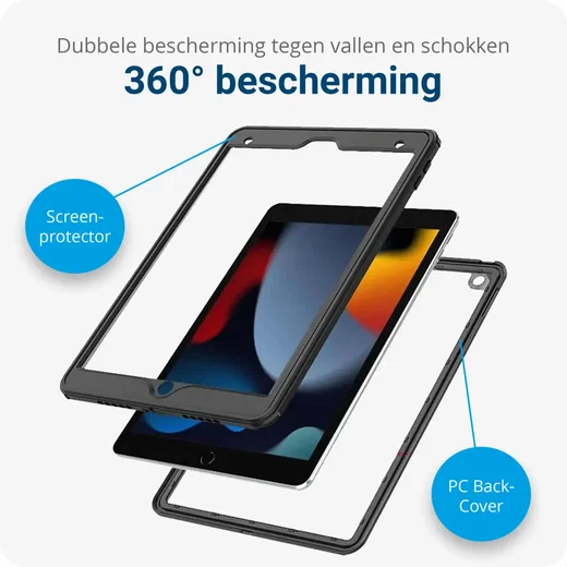 Apple iPad 10.2 (2019/2020/2021) Hoes Waterdicht Full Protect Zwart afbeelding 5