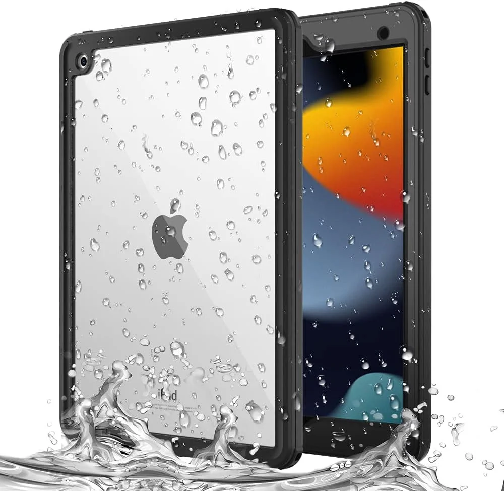 Apple iPad 10.2 (2019/2020/2021) Hoes Waterdicht Full Protect Zwart afbeelding 1