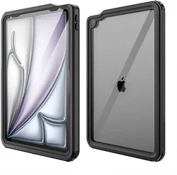 Apple iPad Air 2020/2022 Hoes Waterdicht Full Protect Cover IP68 Zwart afbeelding