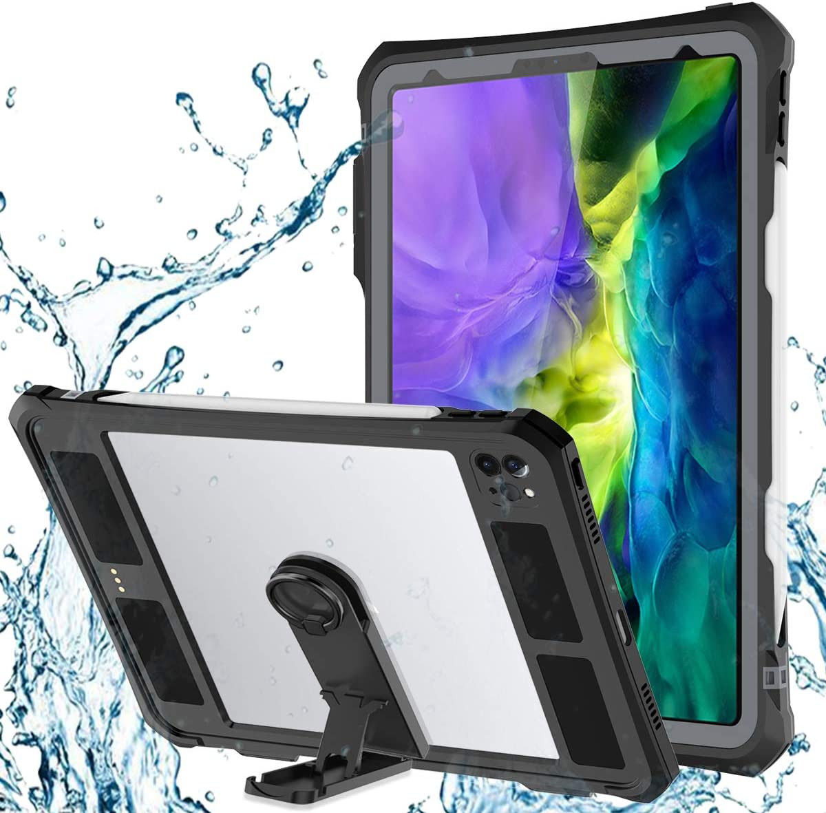 Apple iPad Pro 11 (2018) Hoes Waterdicht Full Protect Cover IP68 Zwart afbeelding 1
