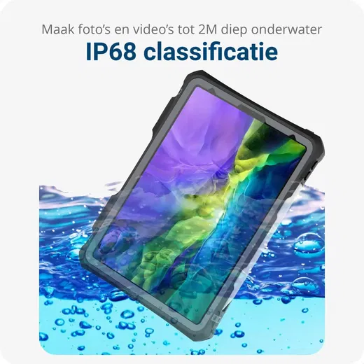 Apple iPad Pro 11 (2018) Hoes Waterdicht Full Protect Cover IP68 Zwart afbeelding 3