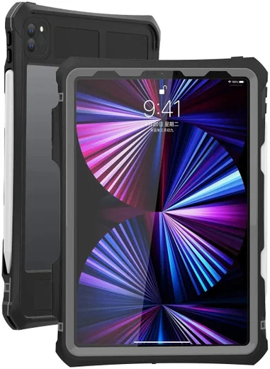 iPad Pro 11 (2020/2021) Hoes Waterdicht Full Protect Cover IP68 Zwart afbeelding 7