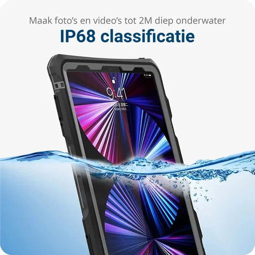 iPad Pro 11 (2020/2021) Hoes Waterdicht Full Protect Cover IP68 Zwart afbeelding 3