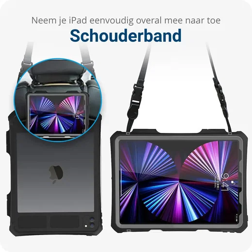 iPad Pro 11 (2020/2021) Hoes Waterdicht Full Protect Cover IP68 Zwart afbeelding 6