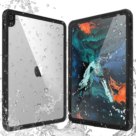 Apple iPad Pro 12.9 2018 Hoes Waterdicht Full Protect Cover IP68 Zwart afbeelding 1