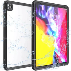 Apple iPad Pro 12.9 2020 Hoes Waterdicht Full Protect Cover IP68 Zwart afbeelding