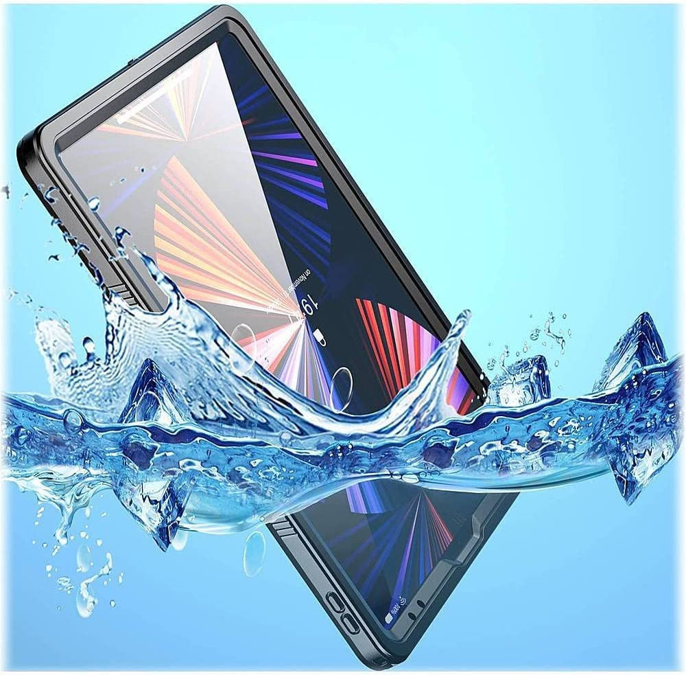 iPad Pro 12.9 2021/2022 Hoes Waterdicht Full Protect Cover IP68 Zwart afbeelding 6