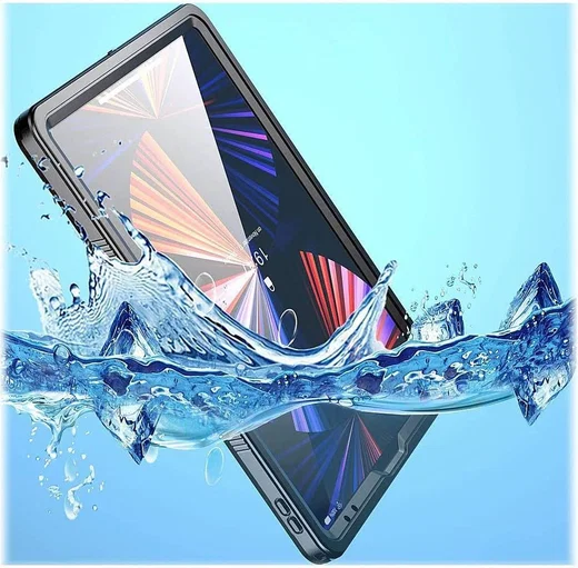 iPad Pro 12.9 2021/2022 Hoes Waterdicht Full Protect Cover IP68 Zwart afbeelding 6