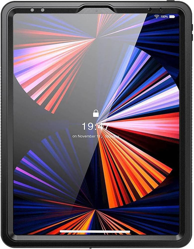 iPad Pro 12.9 2021/2022 Hoes Waterdicht Full Protect Cover IP68 Zwart afbeelding 7