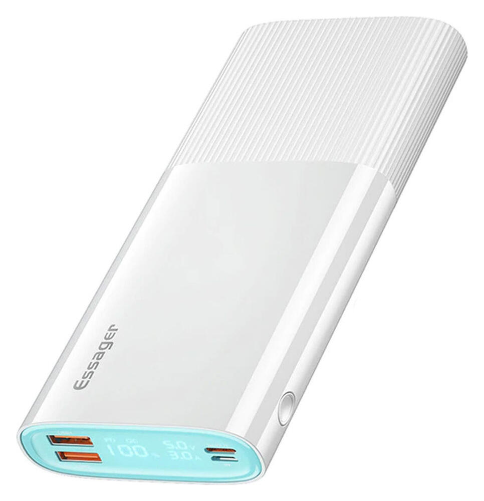 Essager Powerbank 20.000 mAh PD en QC 18W met Digitale Display Wit afbeelding 1