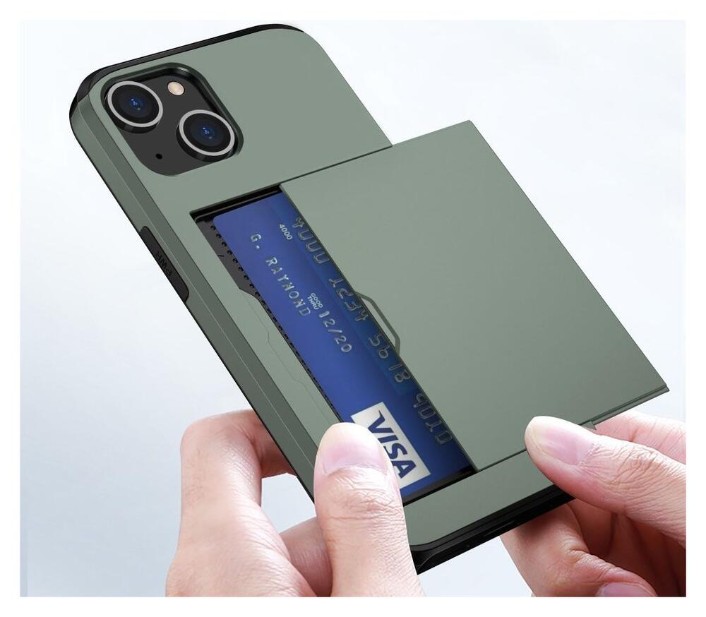 Apple iPhone 14 Hoesje met Kaart Houder Back Cover Groen afbeelding 14